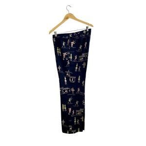 Vintage Harolds Christmas Novelty Print Pants Size 16 Deadstock Martini Santa